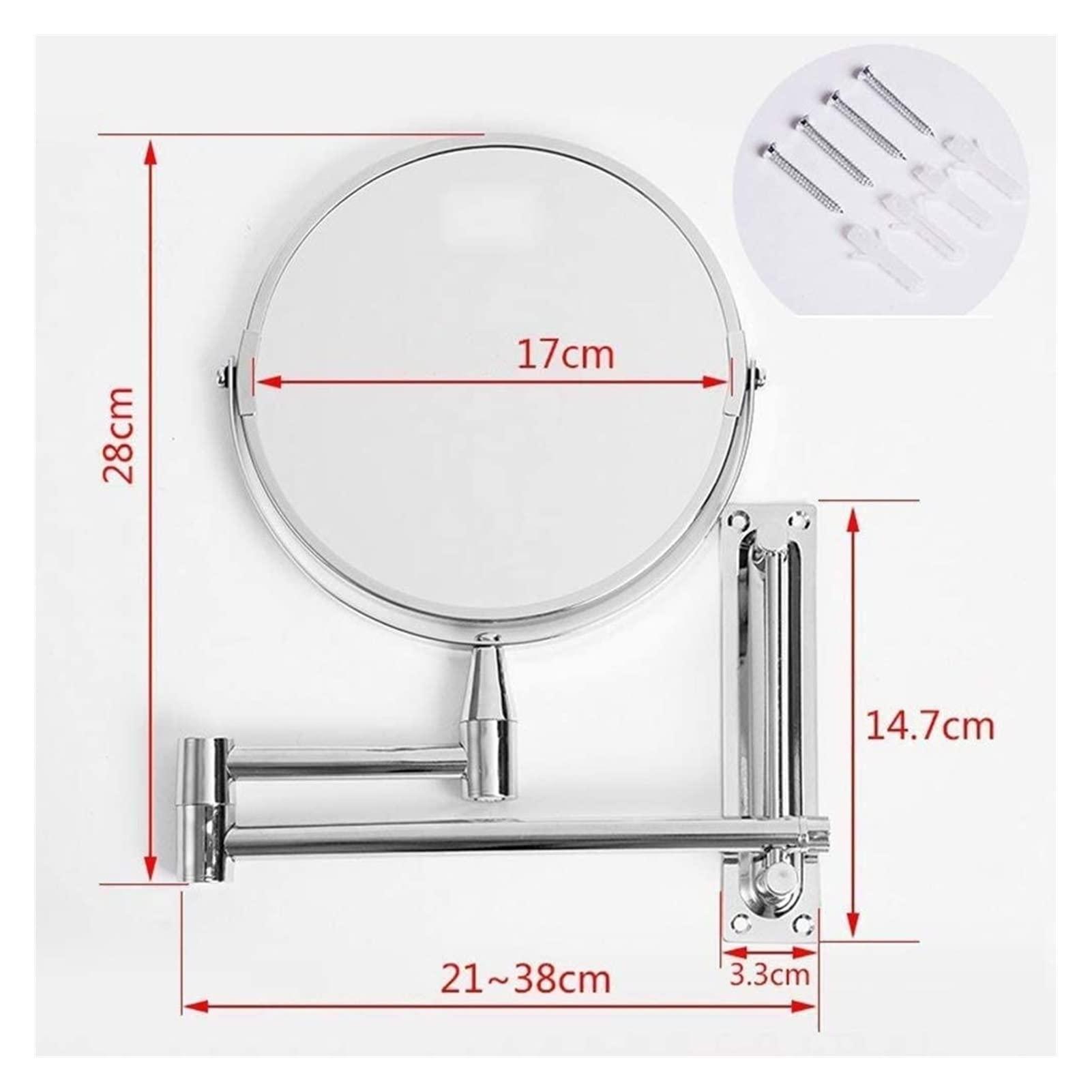 Gerrit Cosmetic Vanity Mirror Telescopic Bathroom Mirror Wall-Mounted Folding 7 Inch Beauty Mirror/Vanity Mirror/Makeup Mirror LED Vanity