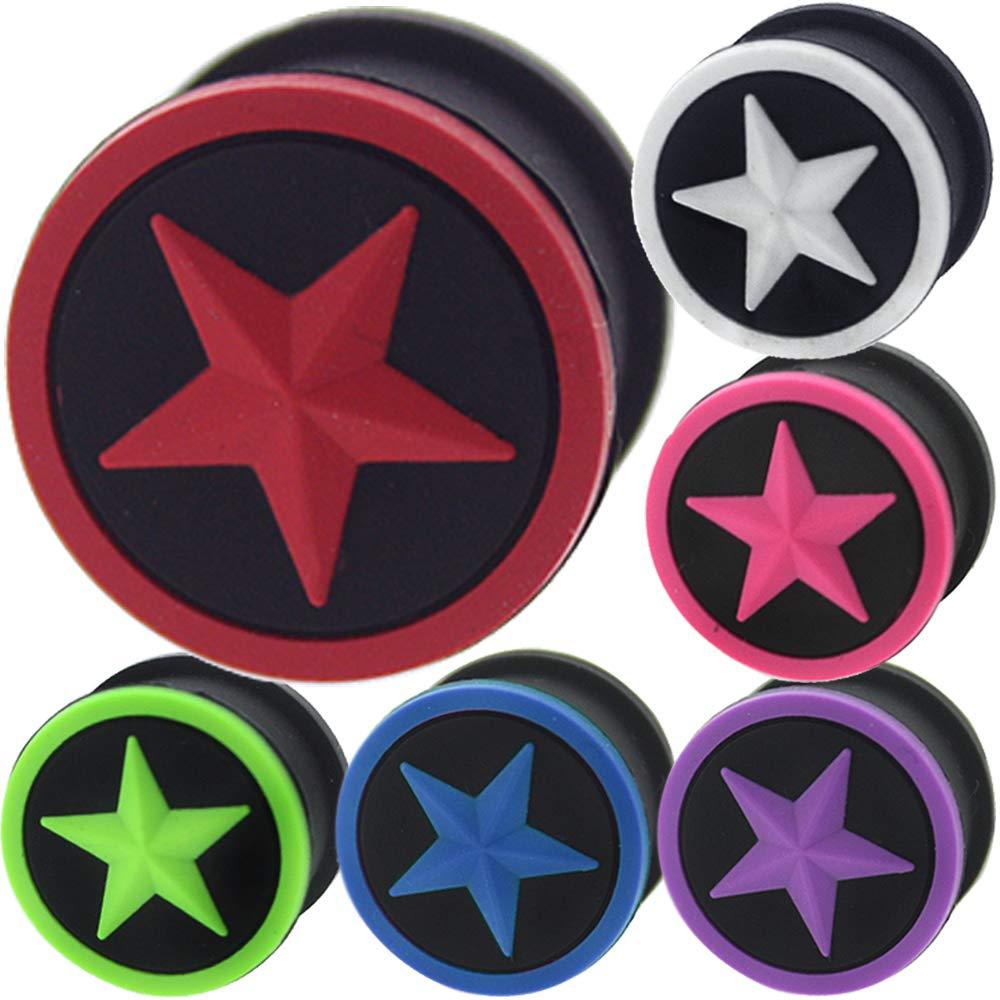 MoDTanOiz - Flesh tunnels MoDTanOiz - Flesh tunnels 1 inch Gauge Gauges 25mm 26mm Ear Plugs Plug Flesh Tunnels Tunnel 2g 0g 00g 0 00 1/2 Weight Men Women Ears Steel Stone Wood Earrings Silicone Black 1 inch 26mm