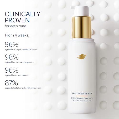 Dove Dove Targeted Serum Multipurpose for Stretch Marks, Dark Spots, Uneven Skin Tone and Elasticity,with Tone Balance Complex, Niacinamide, Collagen Peptides and Natural Moisturizing Factors, 3.2 oz