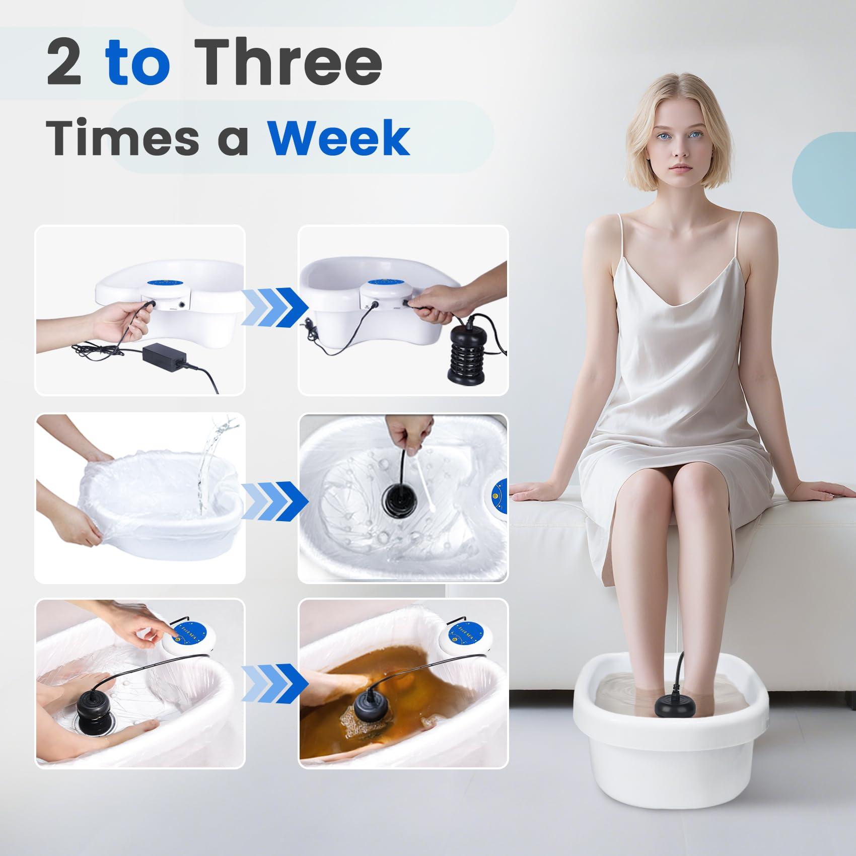 Lecaung Ionic Detox Foot Bath Machine, Personal Ionic Foot Cleanse Ionic Foot Bath SPA Machine for Home Beauty Salon Spa with Basin,100 Liners and Two Round Arrays