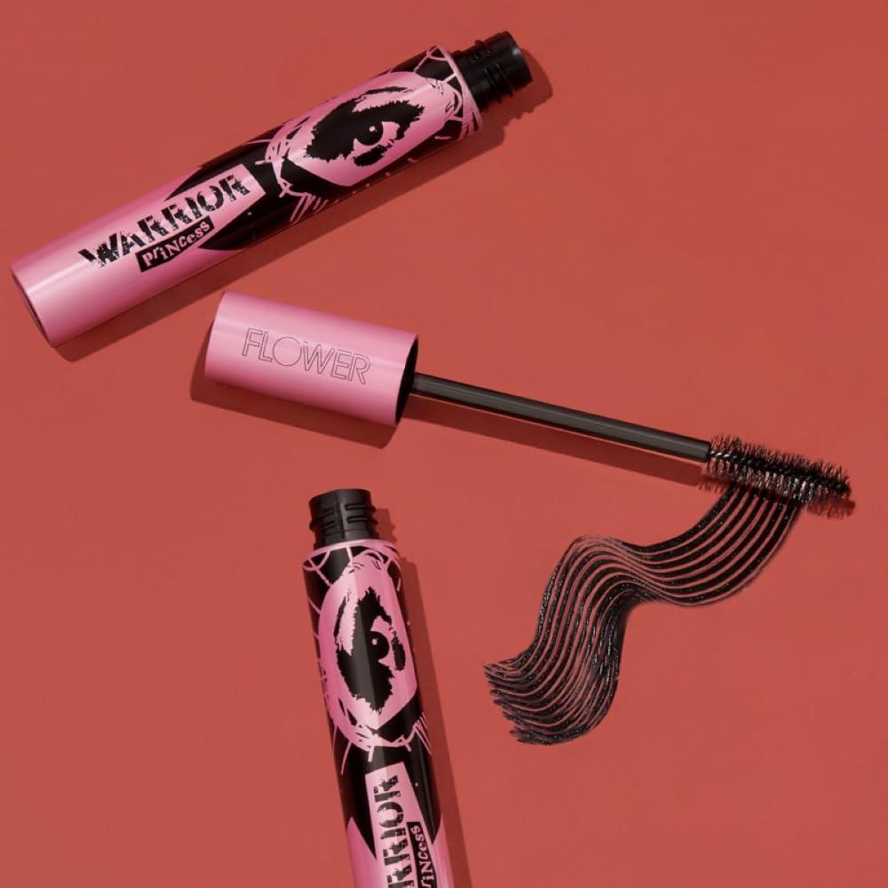 FLOWER BEAUTY FLOWER Beauty By Drew Barrymore Volumizing Mascara - Warrior Princess - With Clump Free Technology for Lash Lengthening + Lash Lifting + Curling - Washable + Defining + Buildable - Black