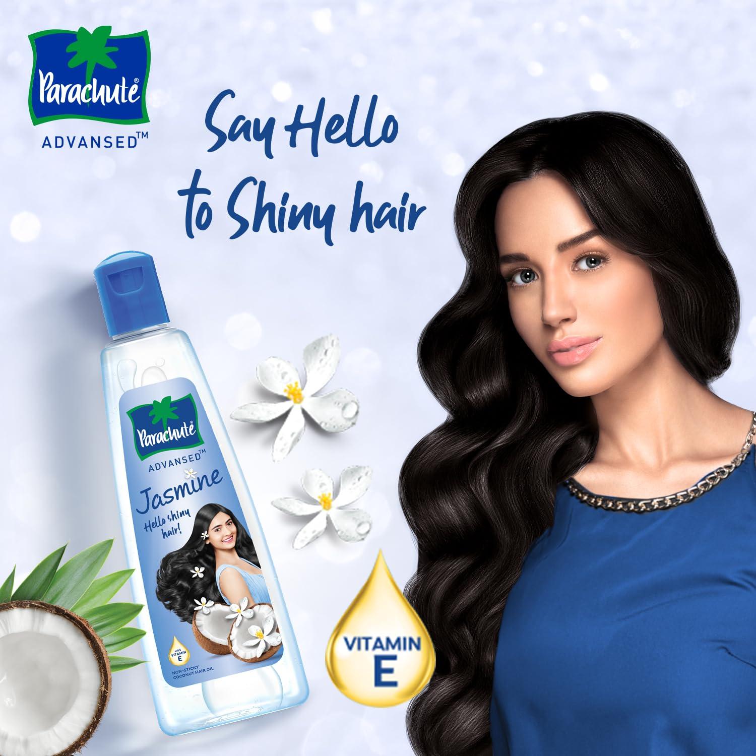 Parachute Parachute Advansed Jasmine Enriched Coconut Hair Oil with Vitamin-E | For Scalp Nourishment| Stronger, Softer, Silkier Hair |Non-Sticky | All Hair Types| 10.1 Fl.oz.