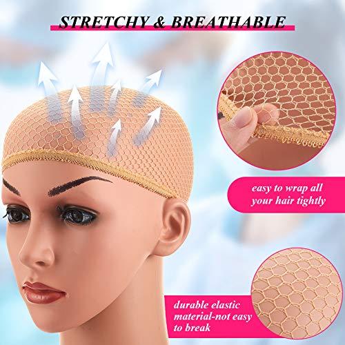 EBOOT eboot 3 Pack Wig Caps (Neutral Beige, Light Brown and Black Mesh)