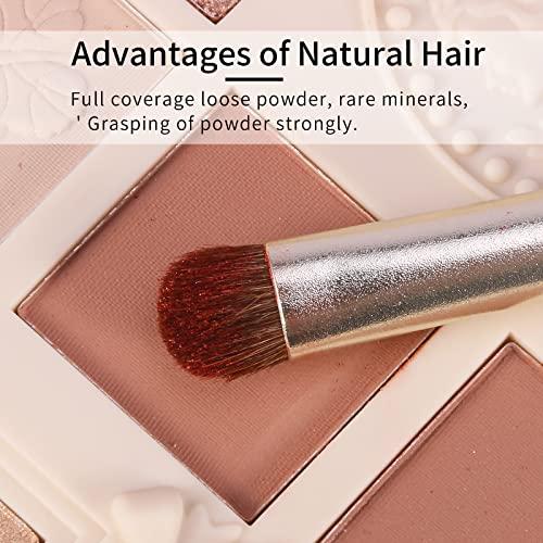 ENZO KEN Natural Pony Hair Eye Shadow Brush by ENZO KEN, Medium Smudge Eyeshadow Brush, Shader Eye Shadow Brush, Eye Smudge Brush, Single Eyeshadow Brush, Eye Brushes, Eyeshadow Blending Brush. (Gold, E203M)