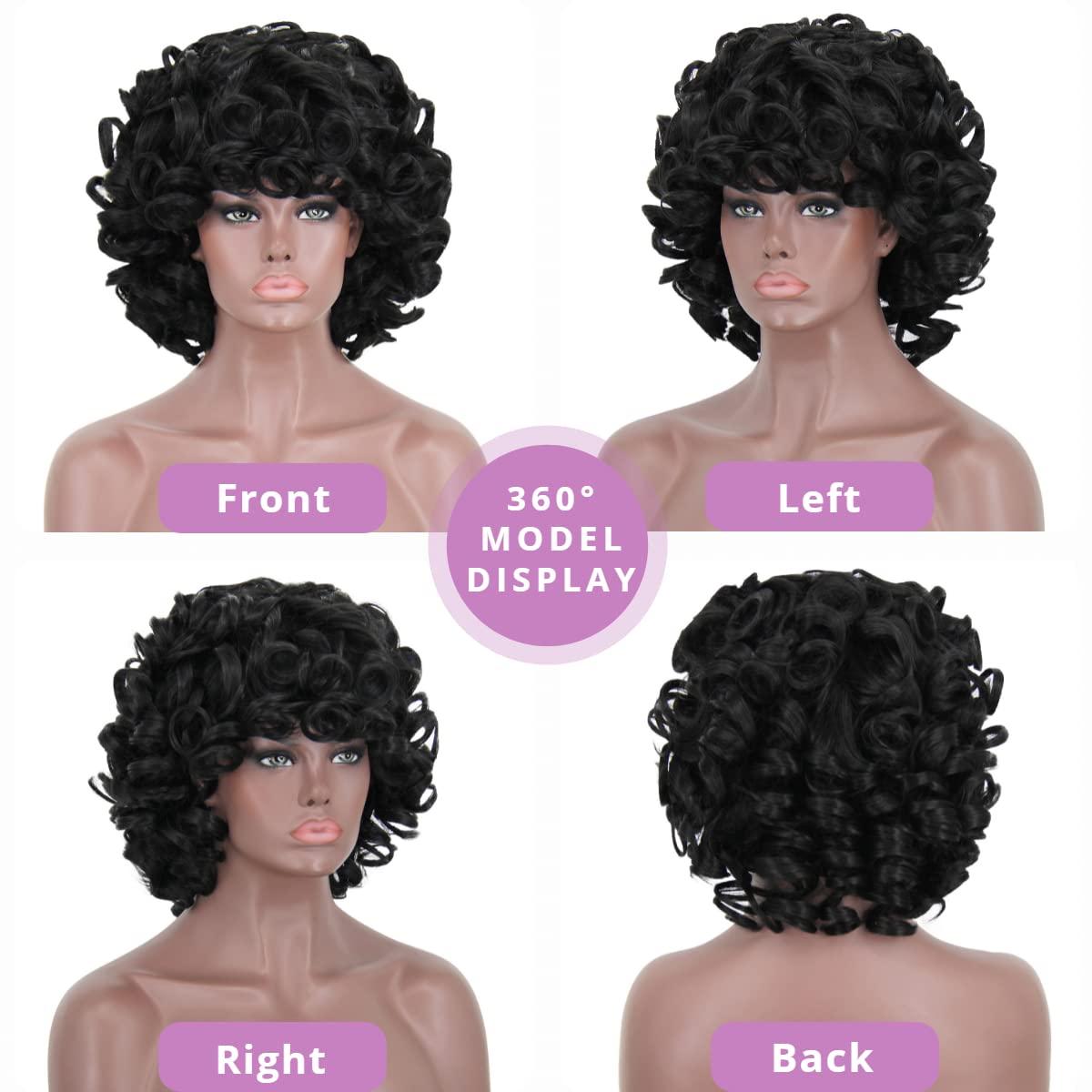 FOVER FOVER 2pcs Wigs - Black Wig and Green Wig