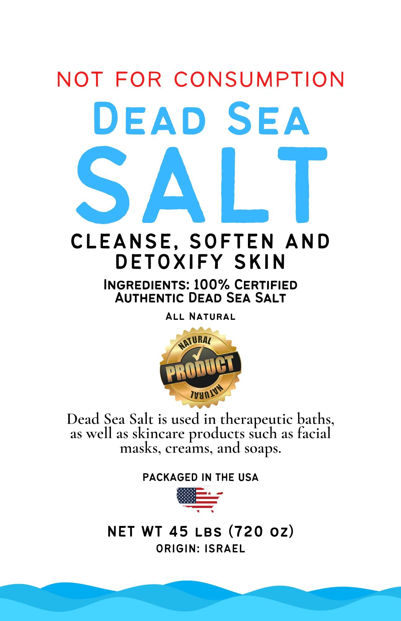 Salts Worldwide Wholesale Dead Sea Mineral Bath Salt 40lbs Bulk Bucket for Spa and Home Use