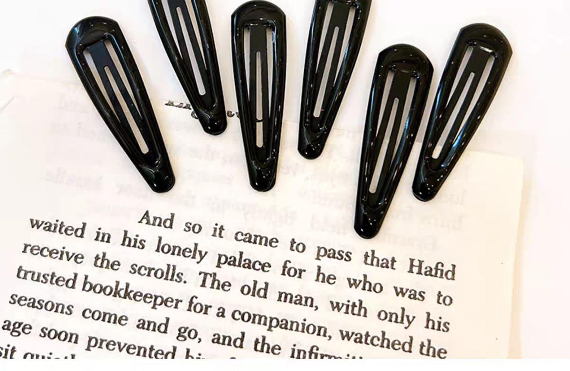 Splendorflying 30,60 80 Pack Black 2 Inch Women Metal Snap Hair Clips Accessories No Slip Hair Barrettes Girls Women Hair Accessories (Black-1 60PCS)