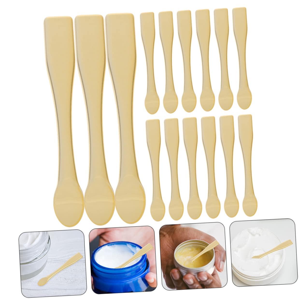 Beavorty Beavorty 60 Pcs Mask Spoon Espresso Spoons Facial Kit Skincare Tools Bar Spoon Makeup Spoons Spatula Skincare Spatula Eye Cream Mini Spatula Skincare Mini Black Spoon Abs Golden