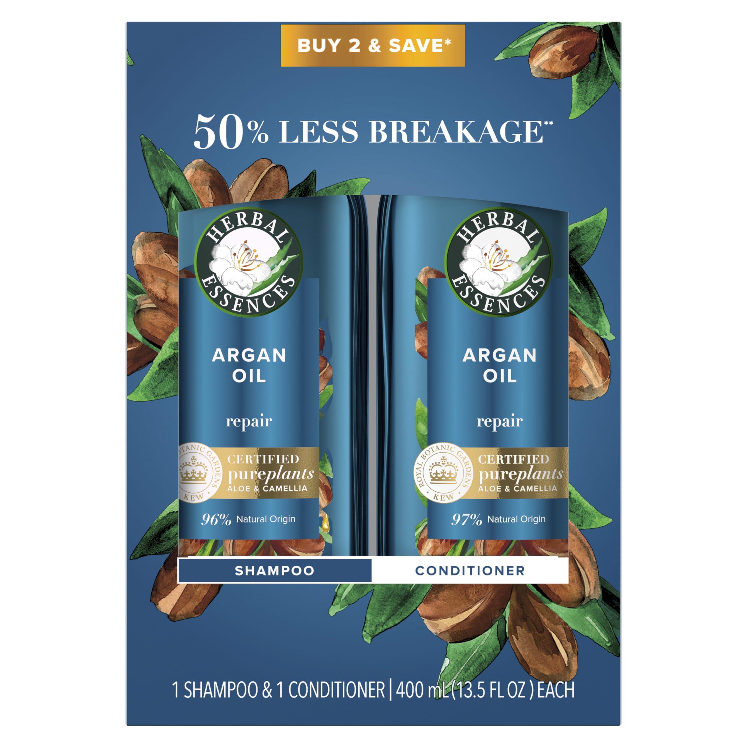 Herbal Essences Herbal Essences Brand, Hair Repair Shampoo and Conditioner Set, Argan and Camellia Oil, Paraben Free, For All Hair Types, 27 Fl Oz (Dual Pack)