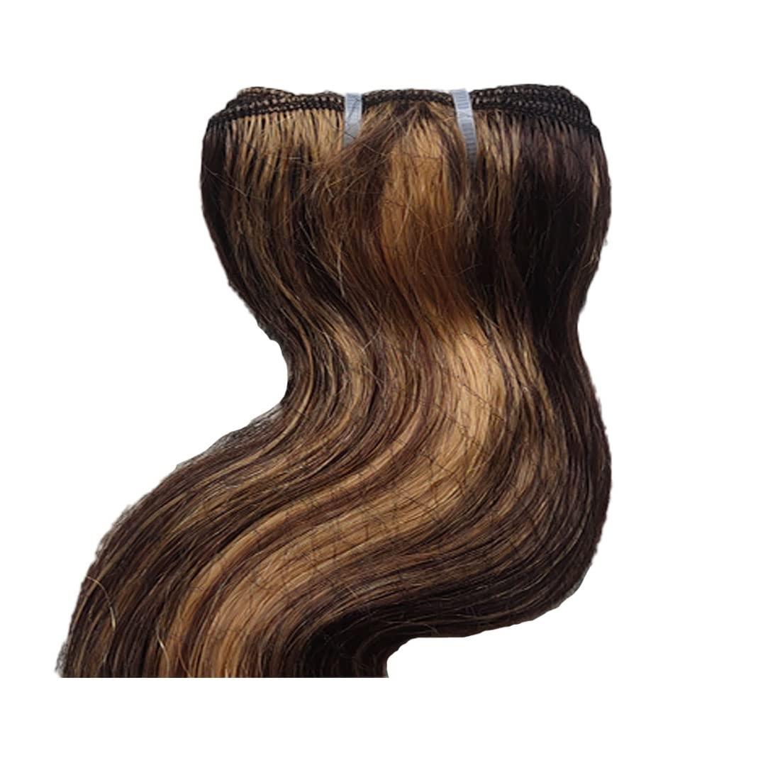 YesJYas YesJYas Body Wave P6/27 Highlight Human Hair Bundles Human Hair Human Hair Body Wave Sew In Human Hair Bundles Ombre Brown 3 Bundles Human Hair Double Weft Hair Extensions 26 28 30 Inch