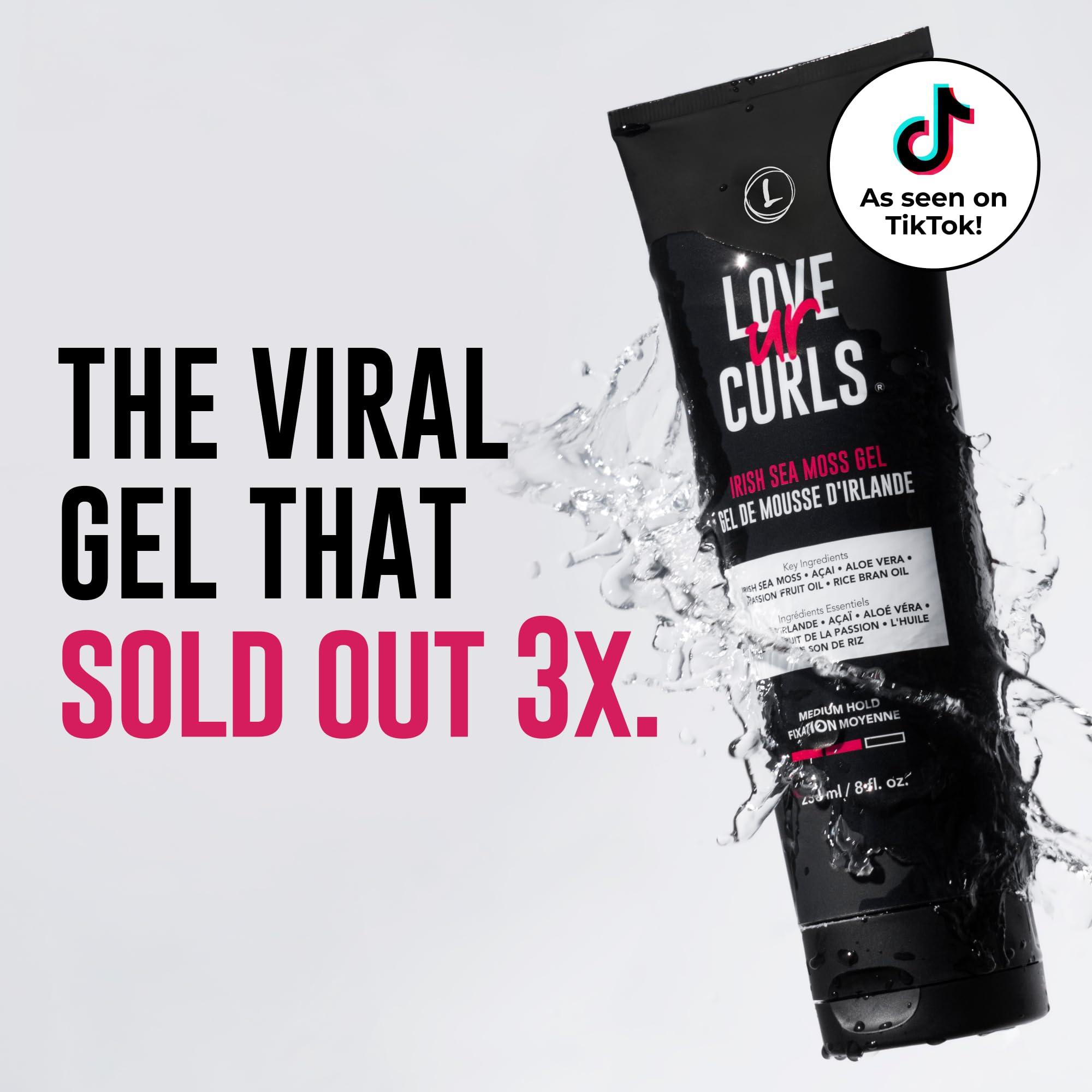 Love Ur Curls Love Ur Curls - LUS Irish Sea Moss Hair Gel, Medium Hold Hair Styling Curling Gel for Defined Curly Hair, Waves & Coils, Vegan, Cruelty Free, 236mL