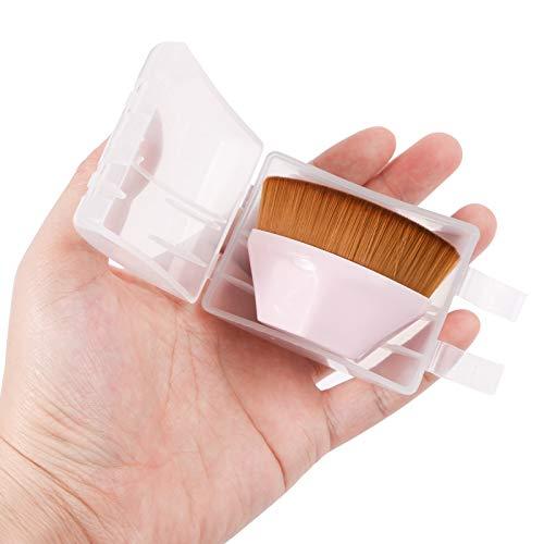 Aooba Aooba Foundation Makeup Brush with Portable Case, Flat Top High-Density Face Brush for Flawless Powder, Cream Cosmetics (Pink)