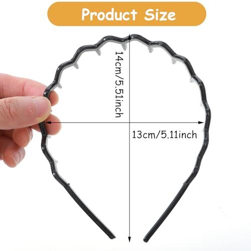Tyqour Tyqour 4pcs Zig Zag Headband Non Slip Comb Headband Plastic Tooth Hair Comb Wavy Teeth Hairpin Headband for Women Girls Men