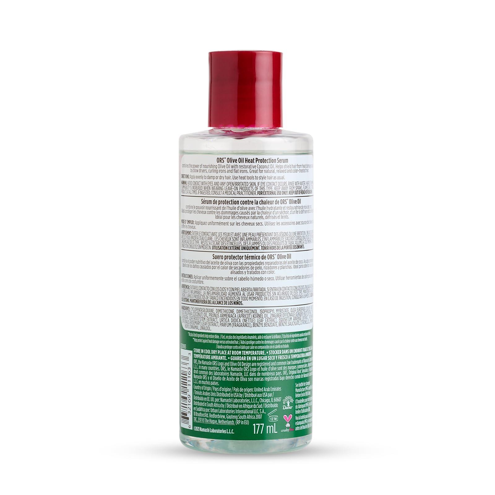 ORS ORS Olive Oil Heat Protection Hair Serum infused with Coconut Oil for Restorative Shine 6.0 Ounce (4)