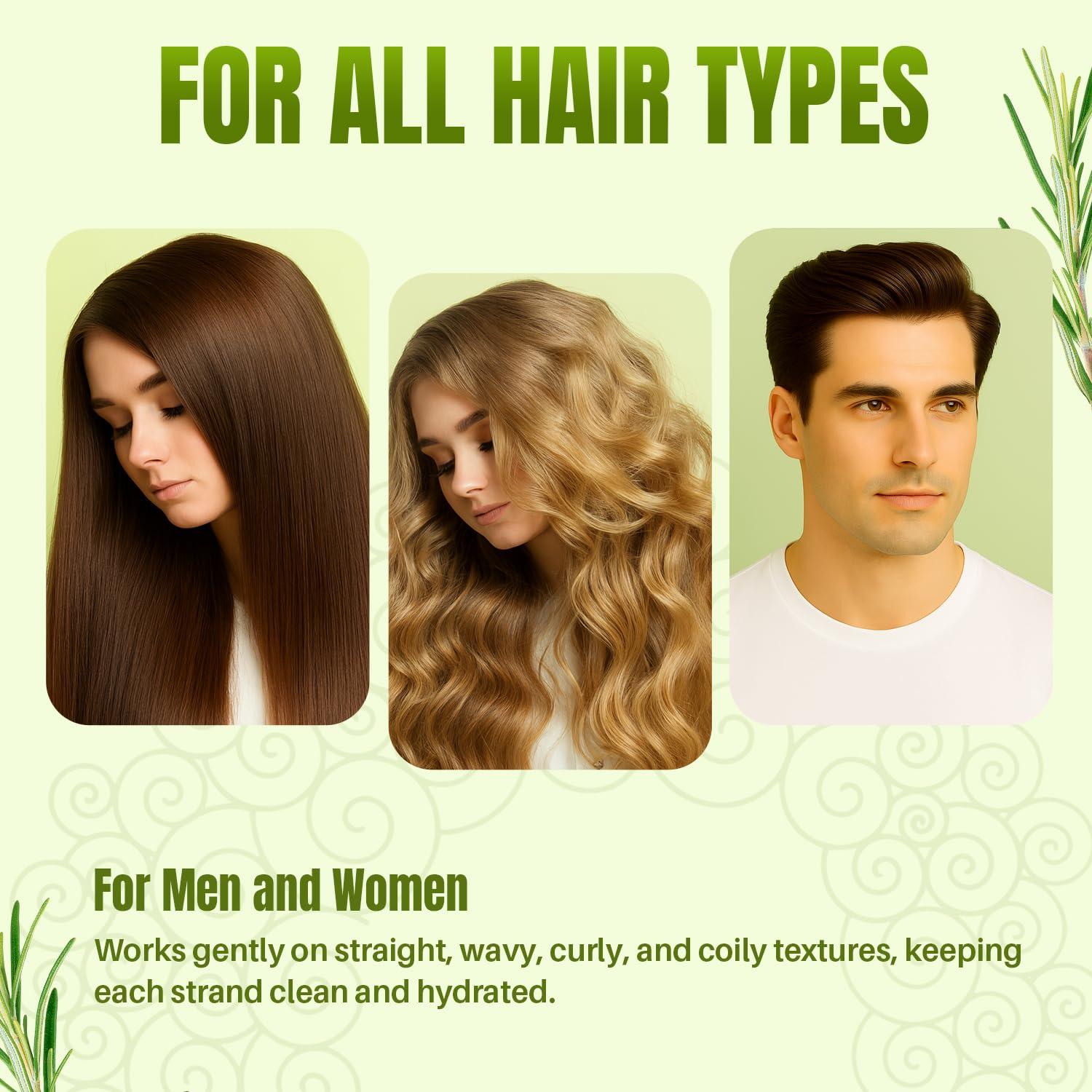 MYSTÉRE BEAUTÉ Rosemary Shampoo and Conditioner, Rosemary Oil Shampoo Promotes Hair Growth & Scalp Health, Rosemary Shampoo for Hair Growth Organic - Sulfate & Paraben Free, for Men Women - 16 fl oz each