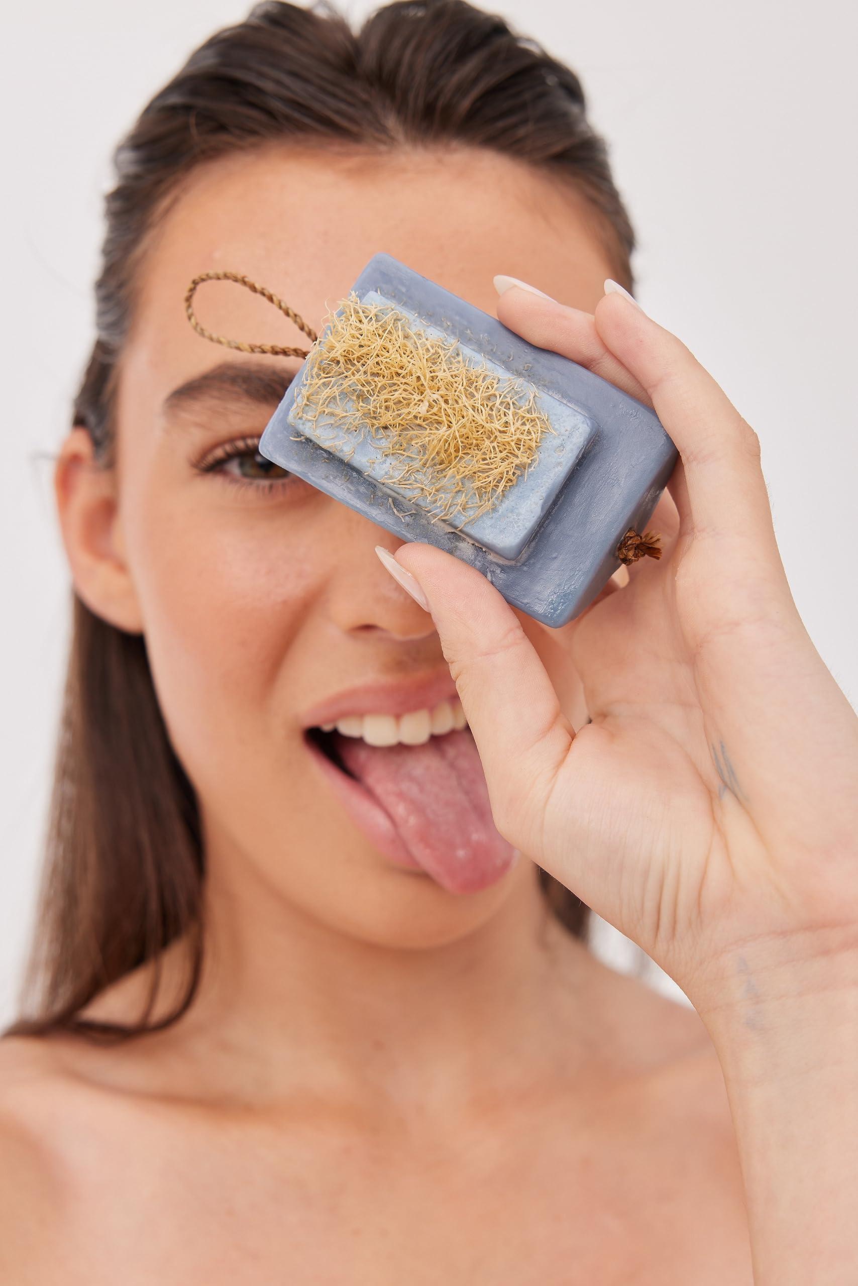 Envy U Skincare Envy U Extra Strength Cystic Acne Soap Bar - Helps with Severe Acne, Blocked Pores, Redness, and Inflammation - Natural Organic Soap on a Rope with Coconut and Sulphur - Face and Body Wash