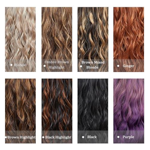 Haoland Short Black Hair Wig,Shoulder Length Bob Curly Wavy Black Wig With Bangs for Women, Charming Heat-resistant Synthetic Hair Wigs for Date Daily Use