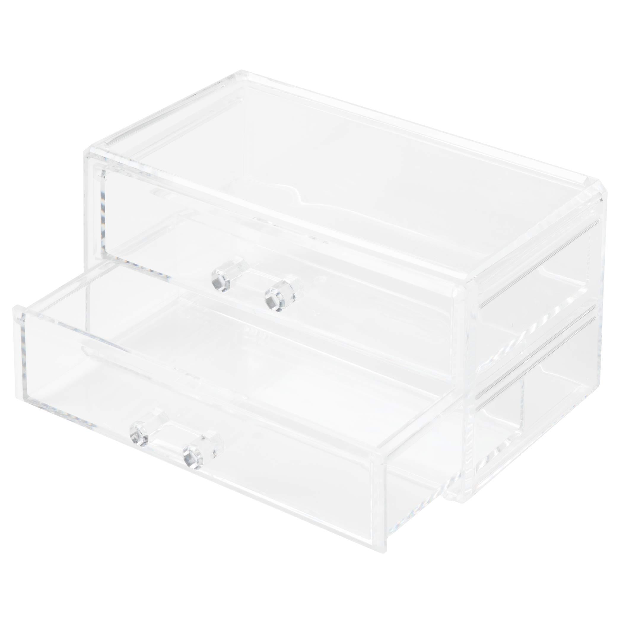 Richards Richards Homewares Stackable Clearly Chic Cosmetic Organizer, 2-Drawer, Clear