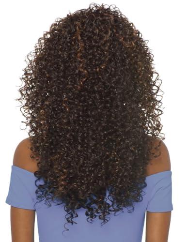 Outre Outre Synthetic Hair Half Wig Quick Weave Batik Dominican Curly (4 Medium Brown)