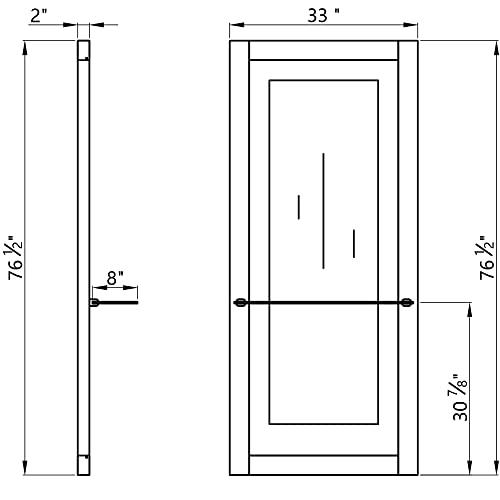 Dir Dir Salon Mirror Hair Salon Styling Wall Mount Salon Station Luna in Black