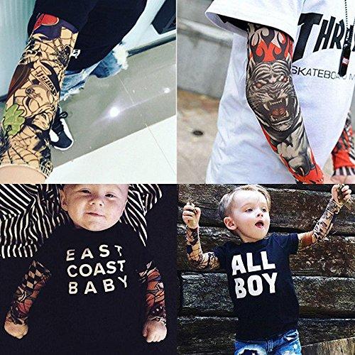 Acfun Acfun 6pcs Temporary Tattoo Sleeve for Kids Boy Girls, Fake Slip on Arm Sunscreen Sleeves for Outdoor Sports Riding Cycling, B