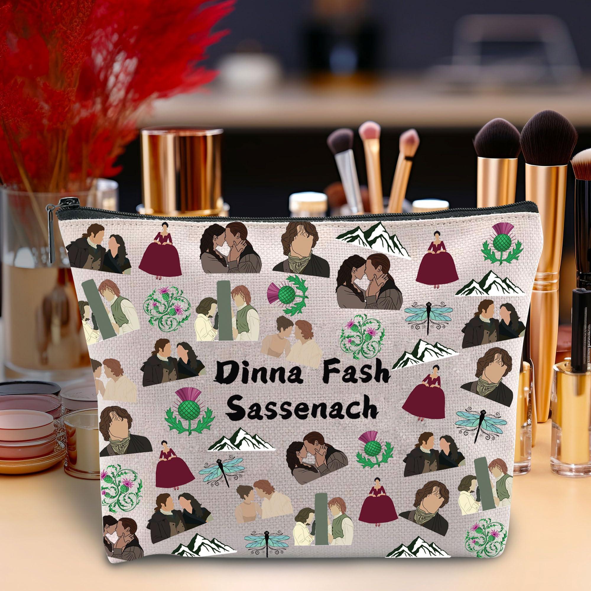 Zuo Bao Zuo Bao Sasenach Inspired Makeup Bag Dinna Fash Sassenach Gift Scottish Thistle Flower Cosmetic Bag for Fans (Dinna Fash Sassenach)