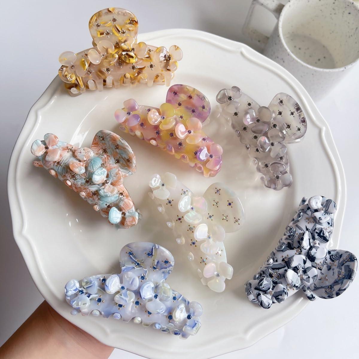 Generic Mini Flower with Diamond Hair Clip,Acetate Claw Clip for Women,Women Hair Accessories,S1