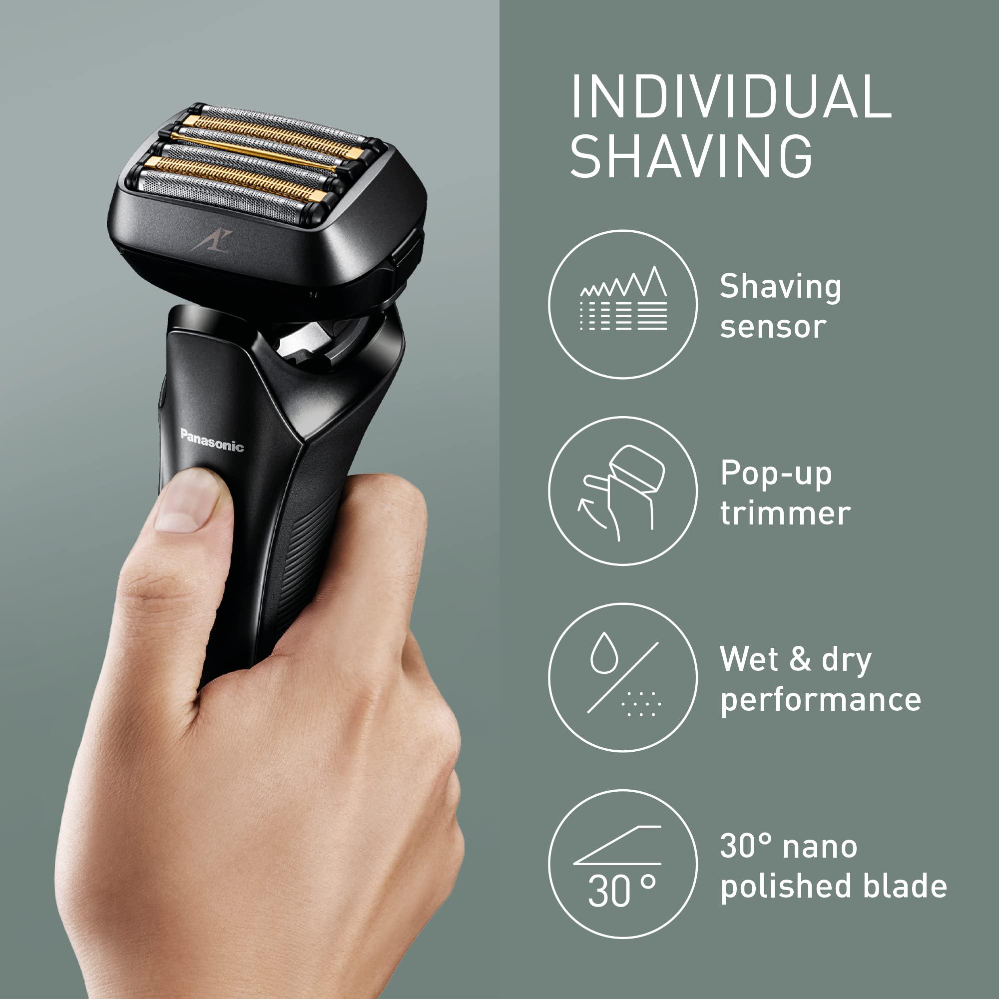 Panasonic Panasonic ES-LS6A Series 900+ Premium Wet/Dry Electric Shaver, 6-Way Shaving Head with Linear Motor, Black