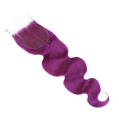 Tony beauty hair Tony Beauty Hair Virgin Malaysian Purple Human Hair Weaves Body Wave Wavy 3 Bundles with 4x4 Lace Front Closure Pure Purple Color 100 Virgin Hair Wefts Wholesale (14 16 18+12)