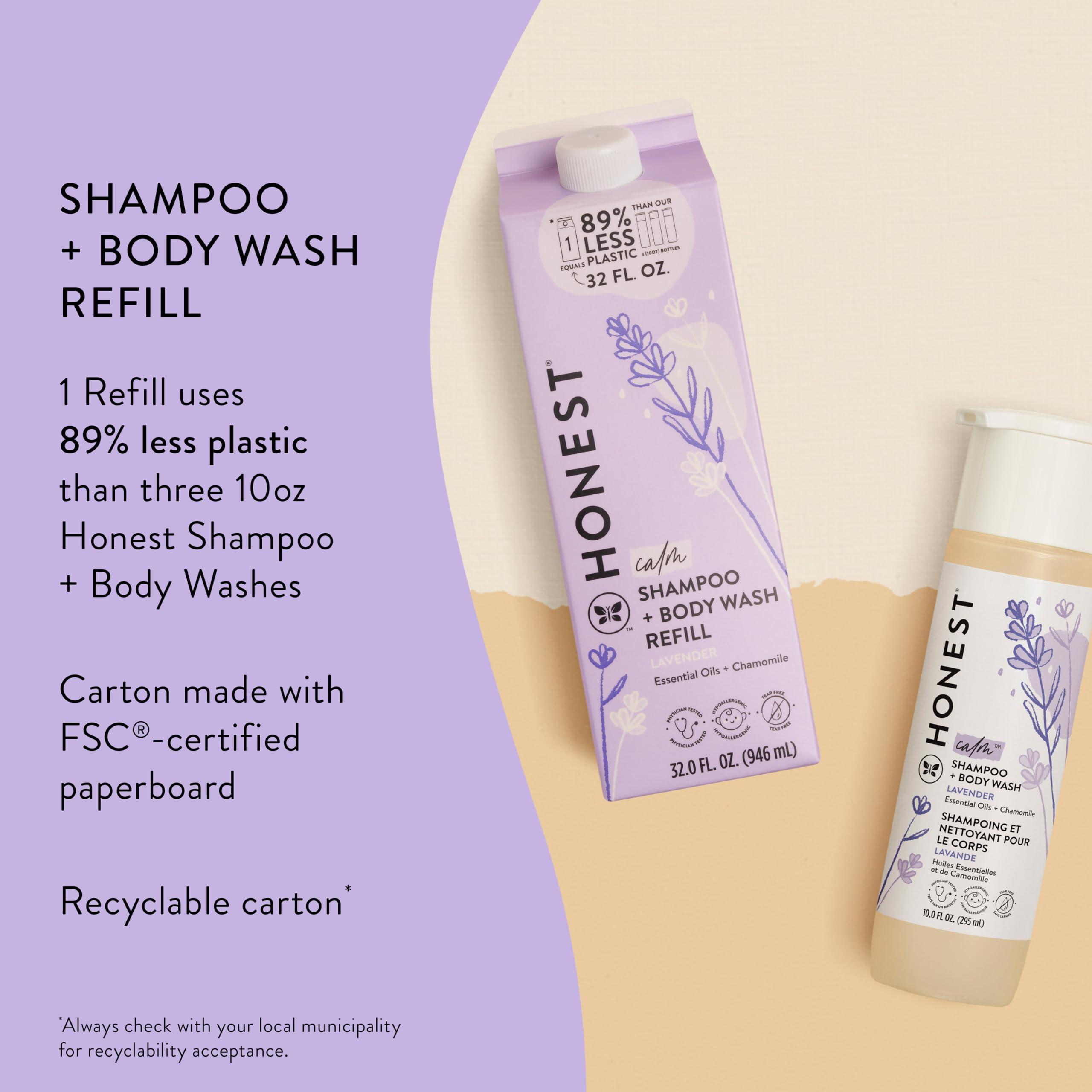 The Honest Company The Honest Company 2-in-1 Cleansing Shampoo + Body Wash Refill Carton | Gentle for Baby | Naturally Derived, Tear-Free, Hypoallergenic | Lavender Calm, 32 fl oz