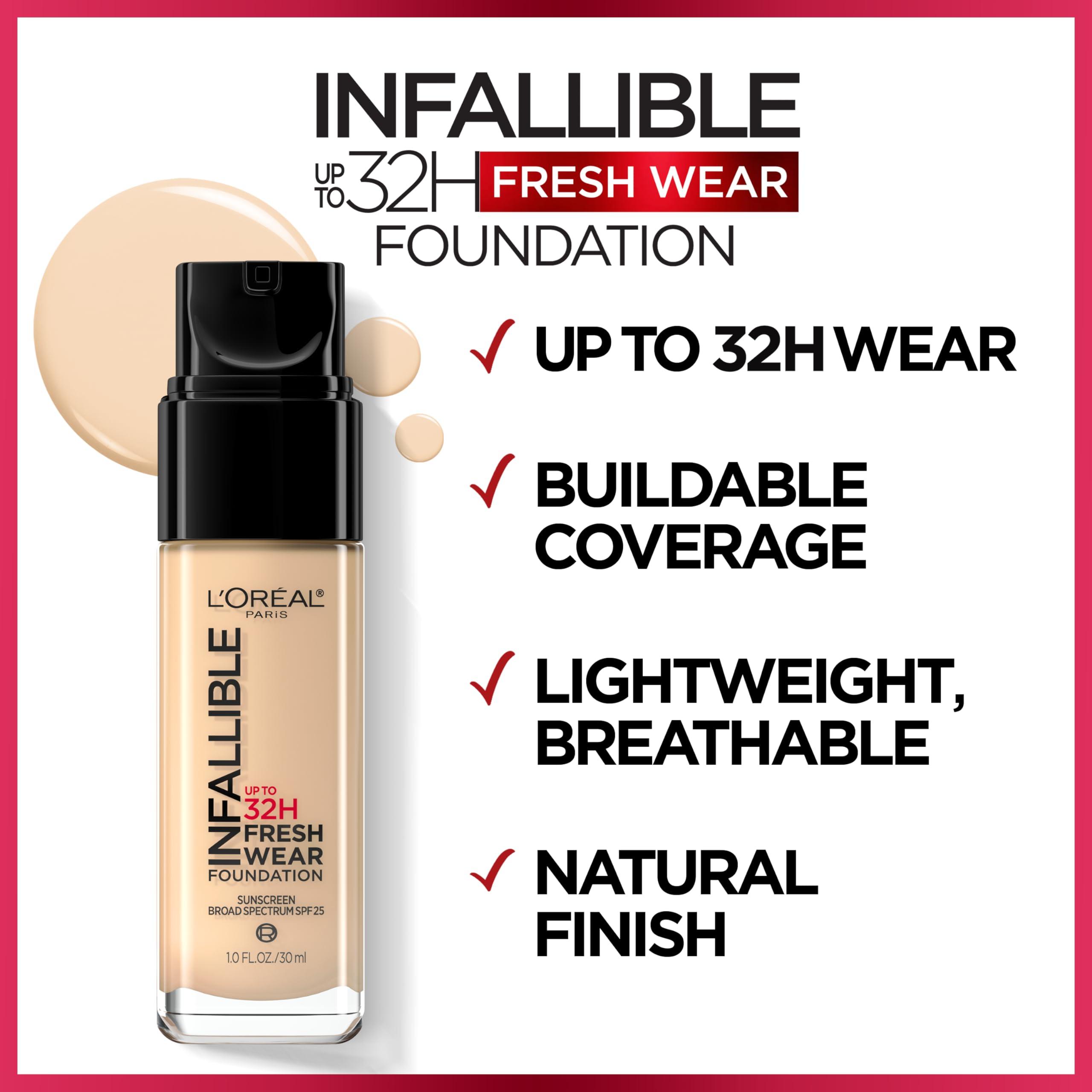 L'Oréal Paris L\'Oreal Paris Makeup Infallible Up to 32 Hour Fresh Wear Lightweight Foundation, 511 Maple, 1 Fl Oz, Packaging May Vary