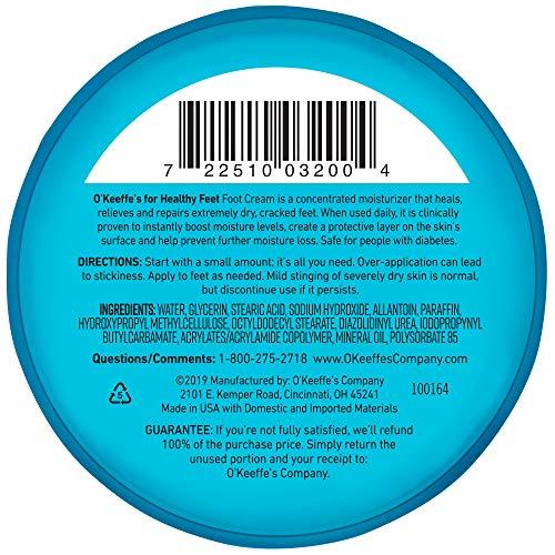 O'Keeffe's O\'Keeffe\'s K0320001-9 Healthy Feet Foot Cream in Jar (9 Pack), 3.2 oz