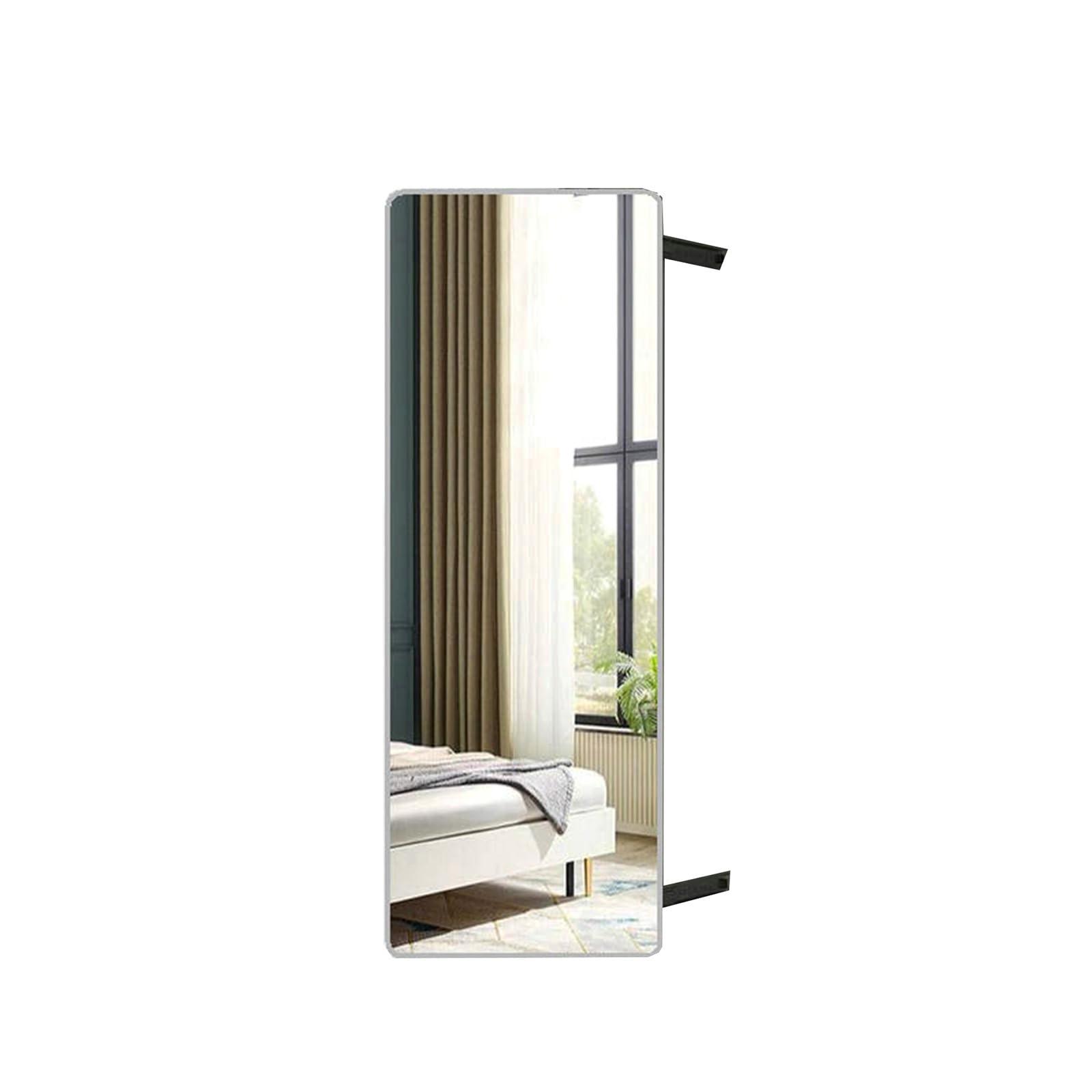 LXP LXP Wardrobe Pull-Out Folding Mirror, Full-Length Mirror Wardrobe, Built-in Invisible Sliding Mirror, Rotating Telescopic Mirror 110 * 36cm (Color : Silver, Small : 110 * 36cm)