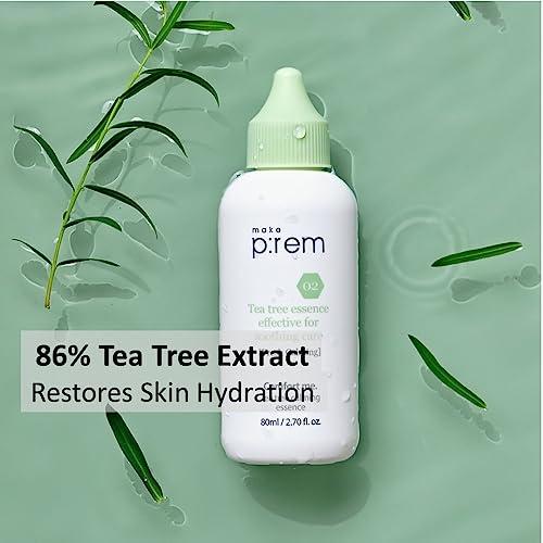MAKEP:REM [make p:rem] Comfort me. Tea tree calming essence | soothing essence | lightweight and watery essence | Quick-Absorbing | essence for sensitive skin | 80ml, 2.70 fl.oz. | MAKEP:REM makeprem