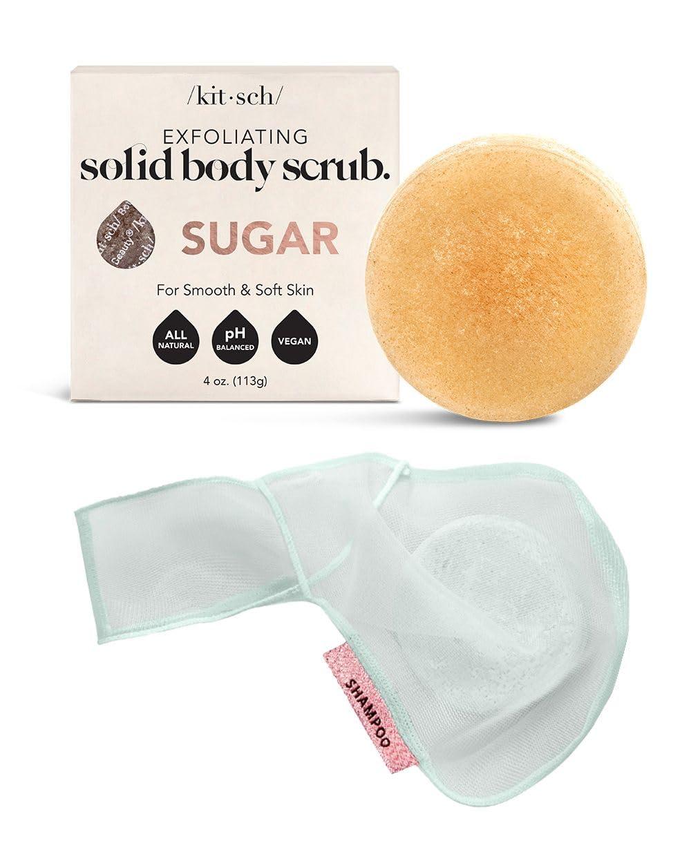 Kitsch Kitsch Exfoliating Sugar Body Scrub Bar & Bottle Free Beauty Soap Bar Bag with Discount