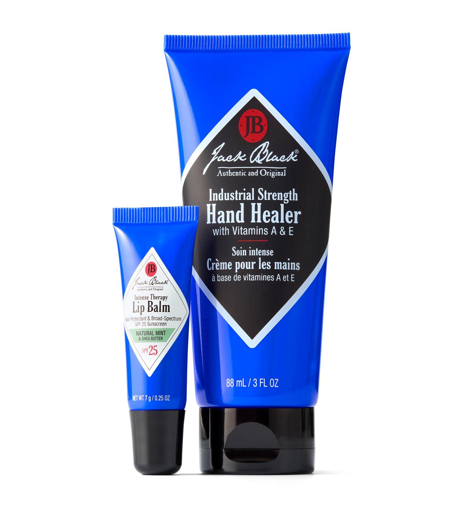 Jack Black Jack Black Two For The Road Gift Set Industrial Strength Hand Healer with Vitamins A & E and Natural Mint Intense Therapy Lip Balm with SPF 25 Sun Protection