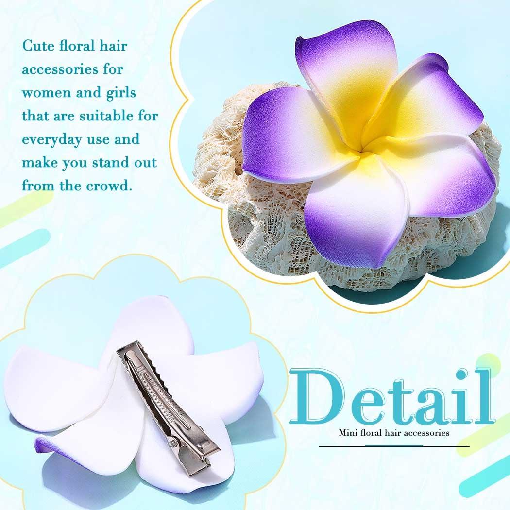 JEWEKY Jeweky Hawaiian Hair Clip Plumeria Hairclip 3pcs Beach Flower Hair Accessory for Women and Girls (Purple)