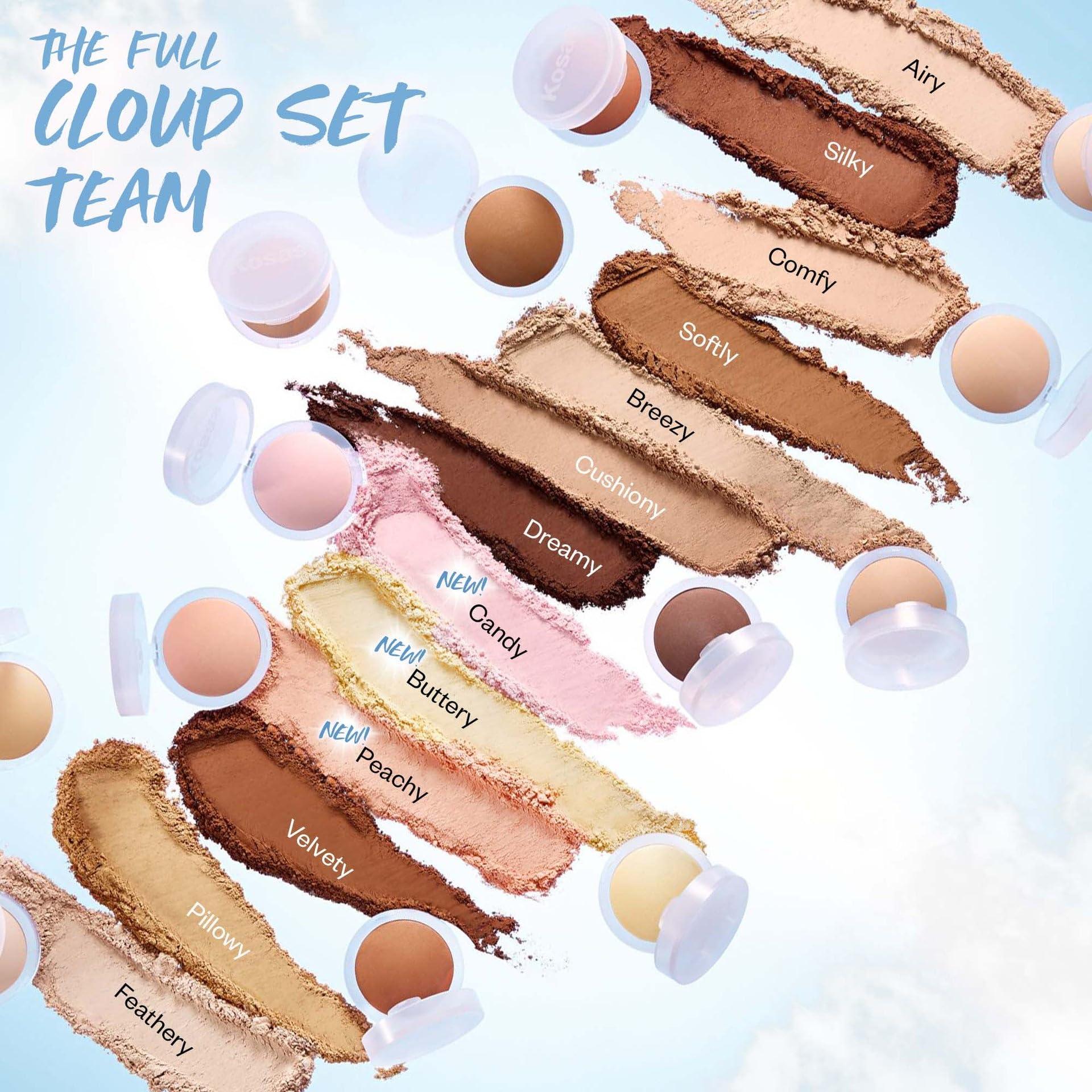 Kosas Kosas Mini Cloud Set Face Setting Powder - Smoothing Shine Control, Soft, Sheer Translucent Makeup Finish, Portable & Long-Lasting Loose Pressed Baking Powder - Comfy (Sheer Medium)