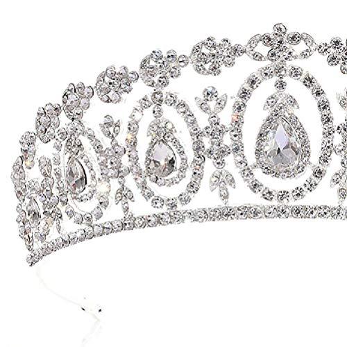 Beaupretty 1PC Baroque Bridal Crown Rhinestone Crystal Crown Tiara Birthday Crown Pageant Hair Accessories Wedding Hair Accessories for Women (Silver Rhinestone)