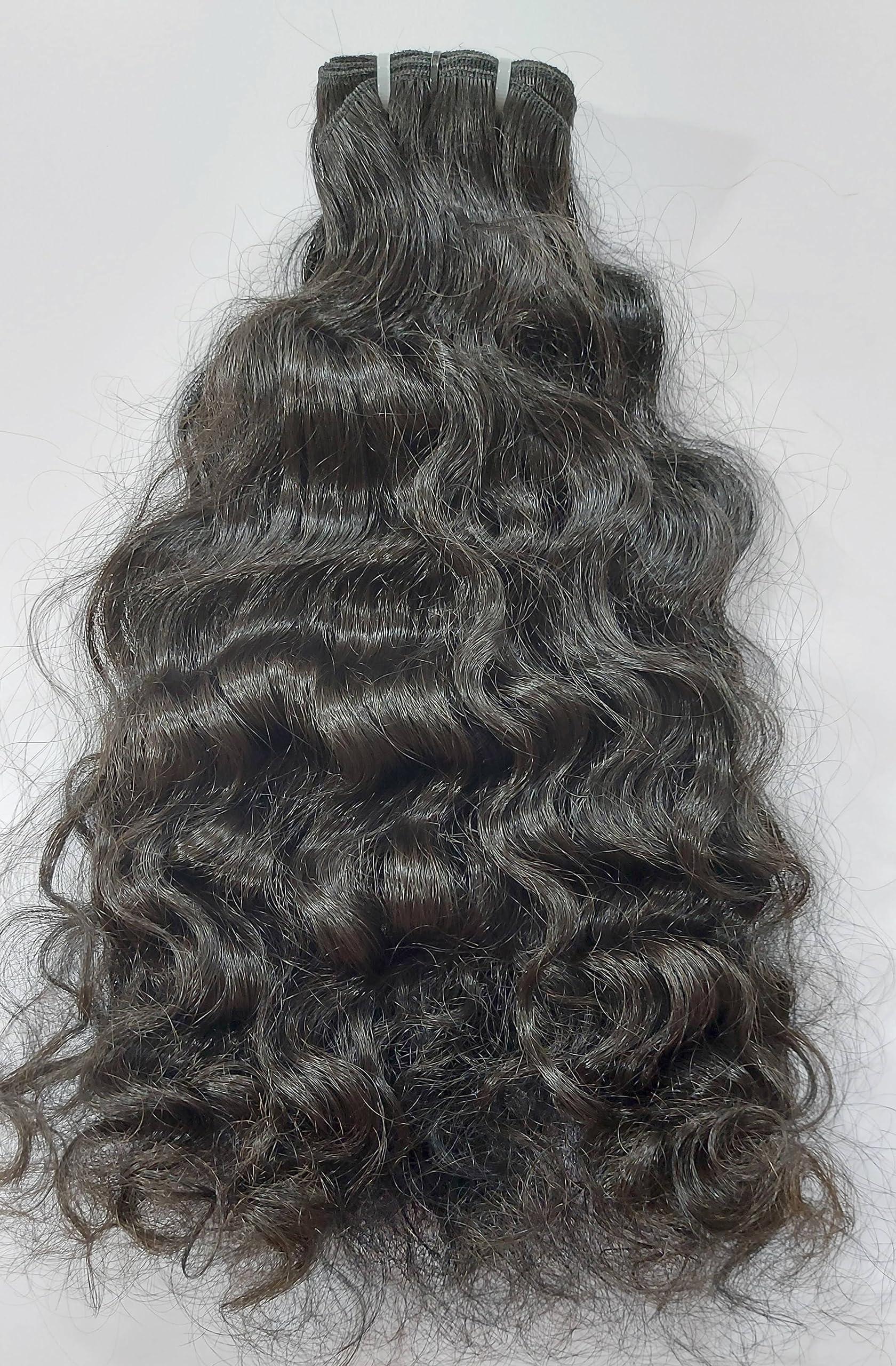 Generic Raw Indian Curly Human Hair Extensions - Natural Black Curly Remy human hair extensions (16 Inch)