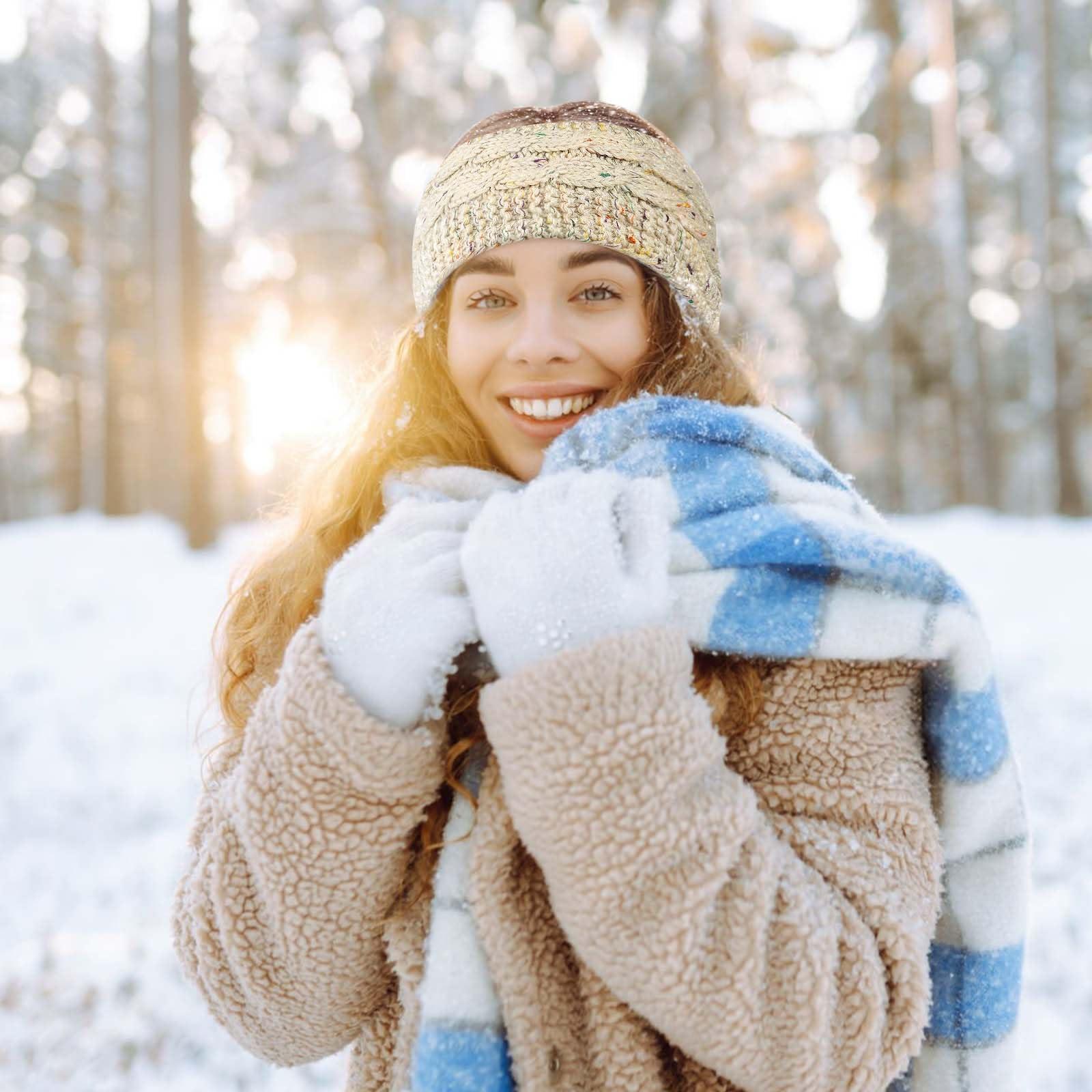 PROPOG PROPOG Winter Headbands for Women Ear Warmer, Knit Womens Winter Headband Thick Ear Warmers for Women Soft Warm Head Wraps Ear Covers for Cold Weather