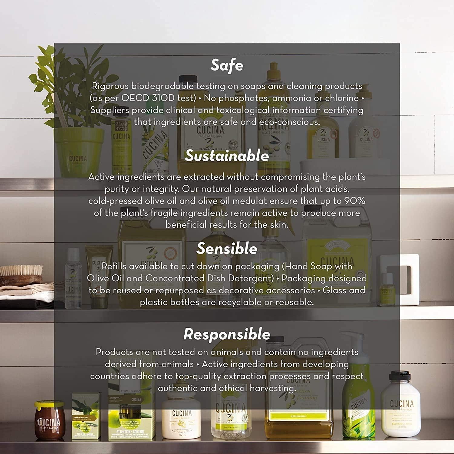 Fruits and Passion Fruits & Passion [Cucina] - Lime Zest & Cypress Tree Hand Care Duo Caddy Gift Set | Liquid Hand Soap Wash (5.1 oz) with Hand Cream Lotion (6.8 oz)