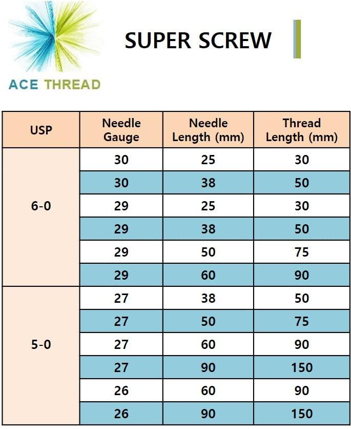 ACE Thread ACE PCL thread lift Korea face/whole body - Super Screw Type (100pcs) (26G60mm)