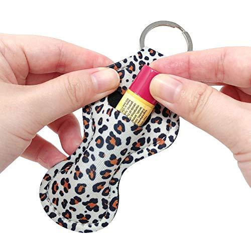 allydrew allydrew 10 Pack Chapstick Holder Keychain, Keyring for Lip Balm Lip Gloss Lipstick with 10 Pieces Metal Keyring Clasps, Fun collection