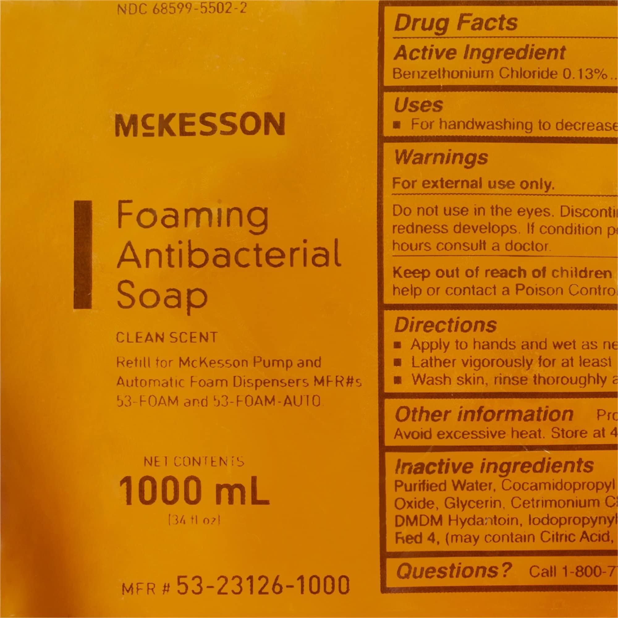 McKesson McKesson Foaming Hand Soap Refill, 1000 mL [Pack of 1] Foaming Dispenser Refill, Clean Scent
