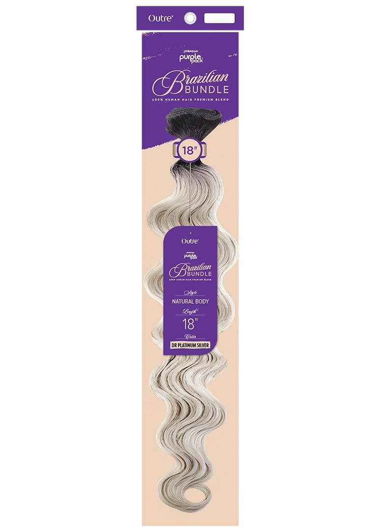 Outre Outre Purple Pack Weaves Yaki Wavy Style Human Hair Blend - NATURAL BODY 36 Inch (DR3/BAPK) 1.0 Count