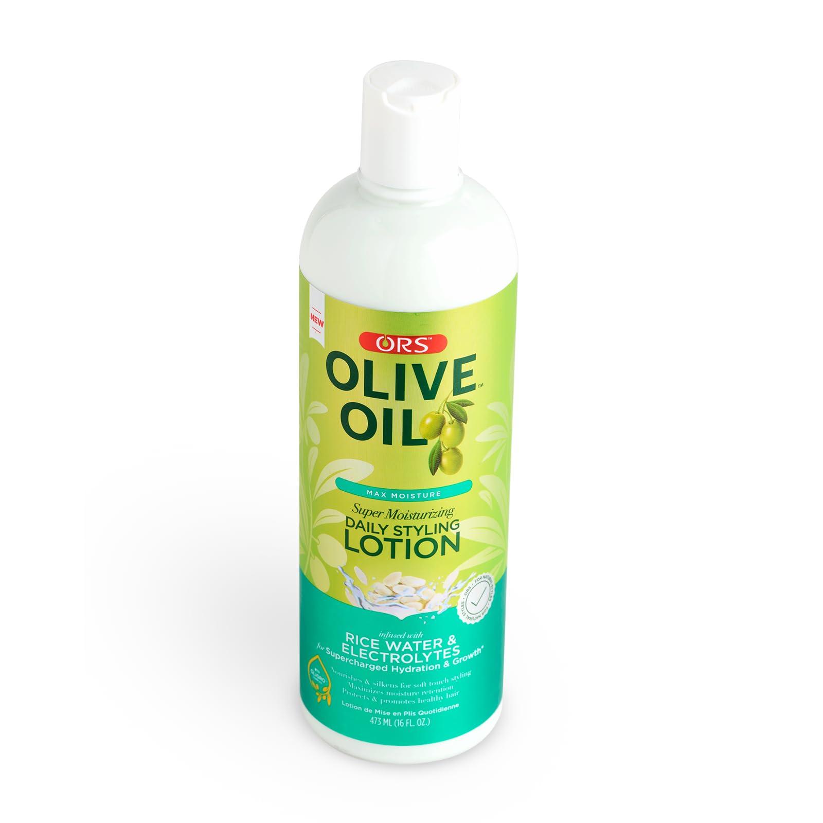 ORS ORS Olive Oil Max Moisture Super Moisturizing Daily Styling Lotion infused with Rice Water & Electrolytes 16 Ounces