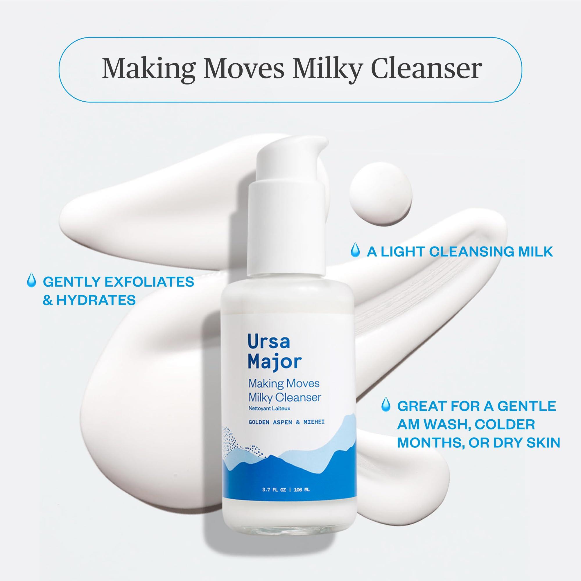 Ursa Major Ursa Major Making Moves Milky Cleanser | Natural, Vegan & Cruelty Free | Daily Non-Foaming cleanser for Normal to Dry & Sensitive Skin | For Men & Women | 3.7 ounces