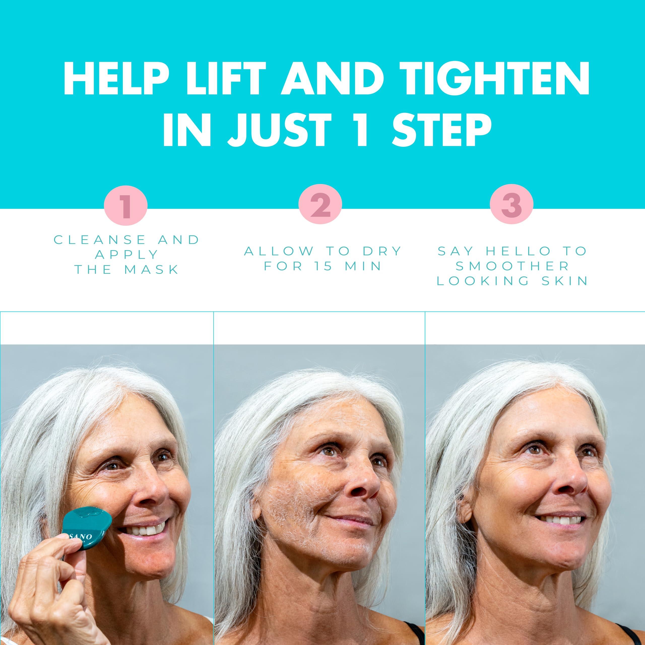 Sano Skin Vegan Zombie Mask Sano Silk Mask by Sano Naturals - Dermatologist Tested Viral One Step Korean Face Mask Skin Care for Glass Skin, Helps Reduce Large Pores, Anti Aging and Tightening - Pack of 8