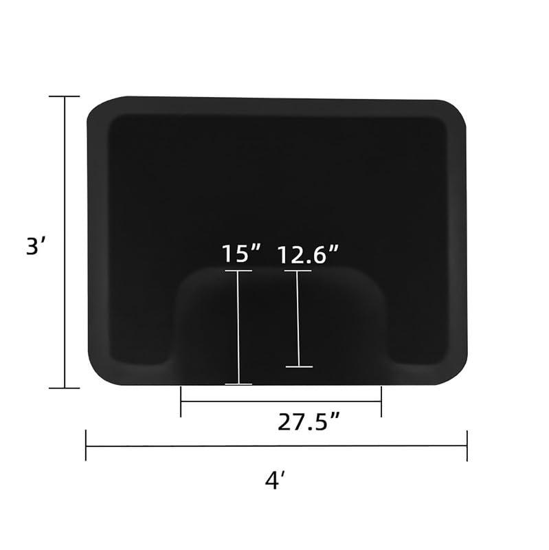 BIVVI 3\' x 4\' Salon Mats for Hair Stylist Anti Fatigue MatsBarber Floor Mat Cutting Chair Salon Chair Mat for Hairdresser Standing Beauty Salon Equipment 1/2\" Thick Black Office Comfort Floor Mat